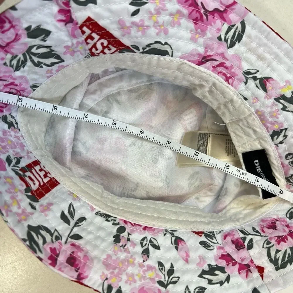 Diesel Kids Girls Floral Print Summer Fashion Packable Bucket Hat Pink One-Size